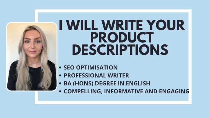 Gig Preview - Write a professional product description