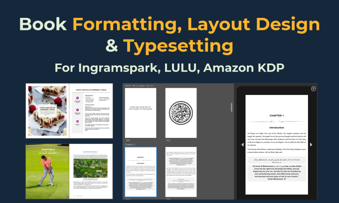 Gig Preview - Format ebook, paperback for ingramspark, lulu, KDP