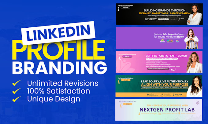 Gig Preview - Linkedin banner design, profile banner, and personalized branding header