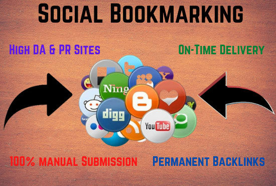 Gig Preview - Provide social bookmarking manually on high da sites