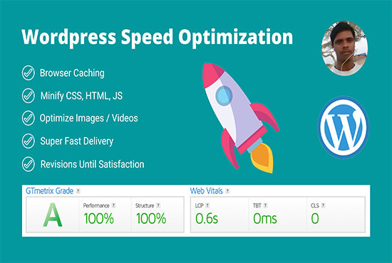 Gig Preview - Optimize your wordpress website speed up in 12 hours