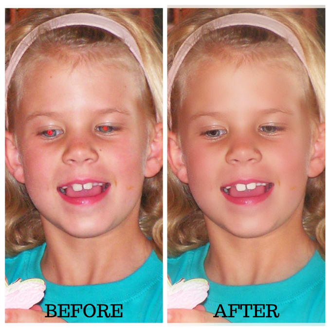 Gig Preview - Do red eye removal and skin retouching