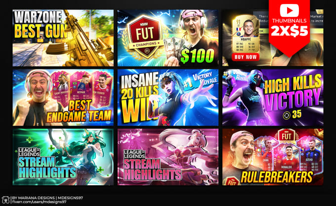 Gig Preview - Design gaming thumbnails for youtube