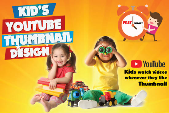 Gig Preview - Make professional kids youtube thumbnail photo