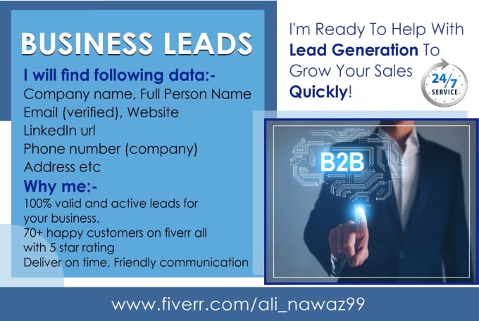 Gig Preview - Do business leads, prospect list for your business