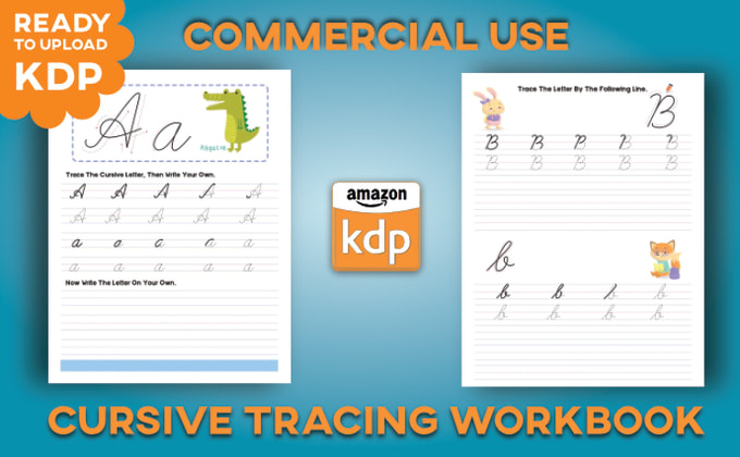 Gig Preview - Make custom cursive handwriting tracing workbook for KDP