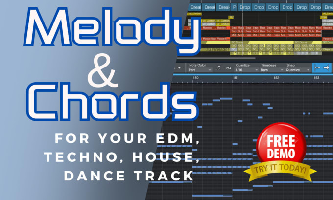 Gig Preview - Create melody and chords for your edm, techno, hardstyle track