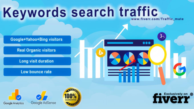 Gig Preview - Provide keyword search traffic with low bounce rate