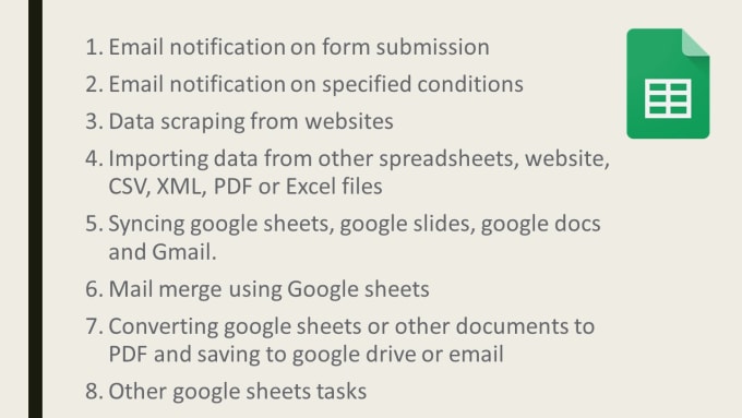 Gig Preview - Be your google sheets magician