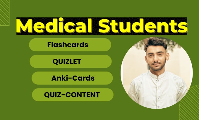 Gig Preview - Creat flashcards or ankicards and quzlet for medical students