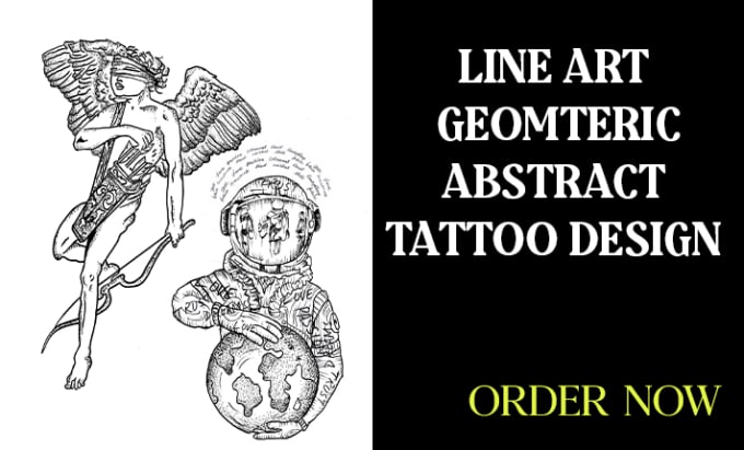 Gig Preview - Draw geometric custom tattoo realistic tattoo design