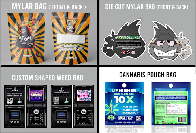 Gig Preview - Create mylar bag , pouch bag , food packaging label design