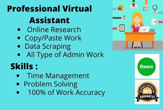 Gig Preview - Be your virtual assistant for any kind of work