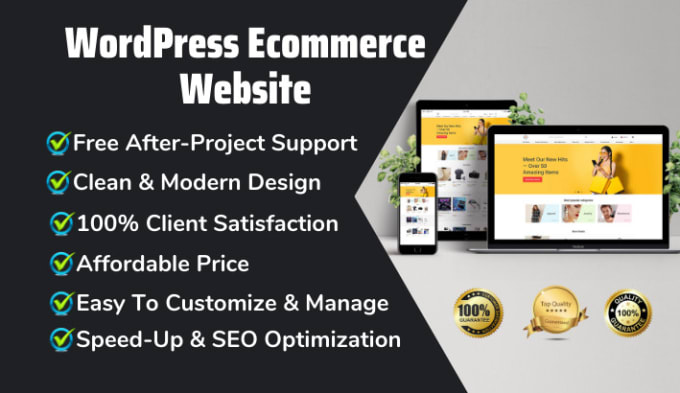 Gig Preview - Create modern wordpress website design or ecommerce website