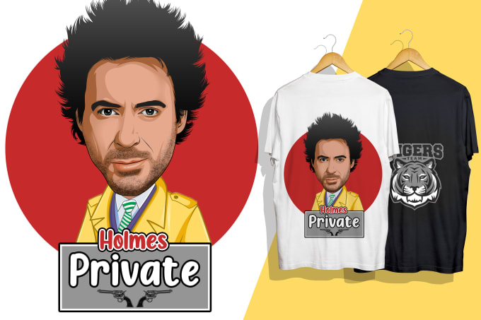 Gig Preview - Do custom cartoon portrait, caricature t shirt design