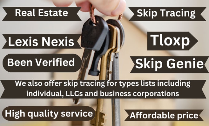 Gig Preview - Provide real estate skip tracing services by tloxp in bulk