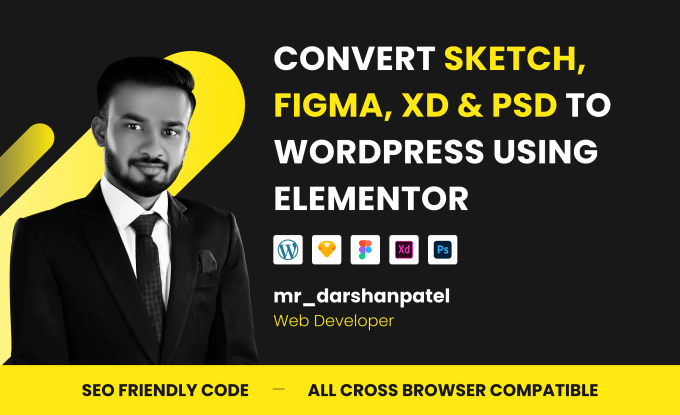 Gig Preview - Convert sketch, PSD, xd, figma to wordpress using elementor or elementor pro