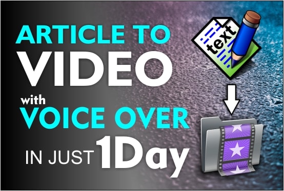 Gig Preview - Convert article to video with voice over