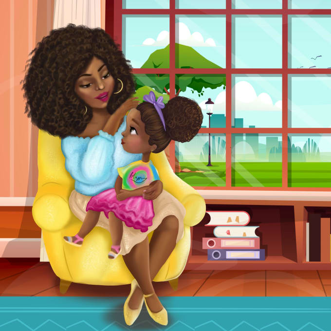 Gig Preview - Do african american children book illustration in unique style