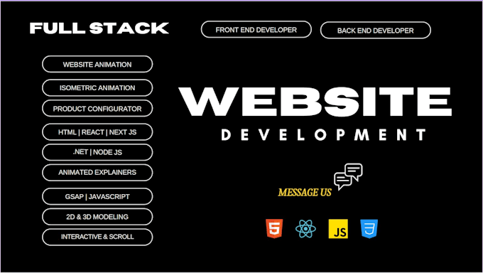 Gig Preview - Custom website development, full stack developer, back end front end developer