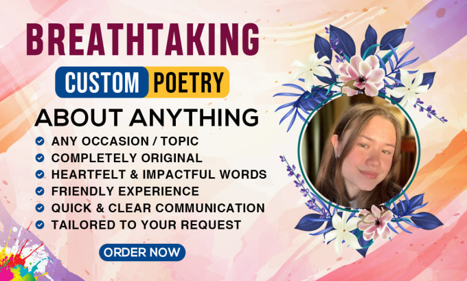 Gig Preview - Write breathtaking, custom poetry about anything