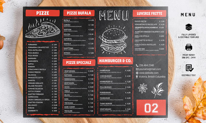 Gig Preview - Do an amazing menu design, food menu, restaurant menu design