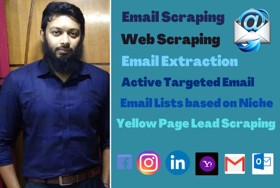 Gig Preview - Do any web scraping and email extraction