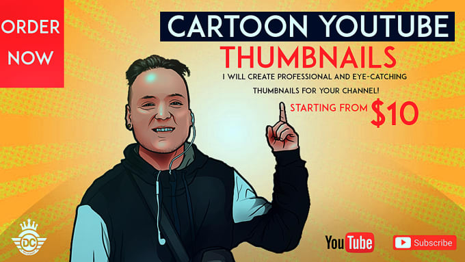 Gig Preview - Draw cartoon youtube thumbnails