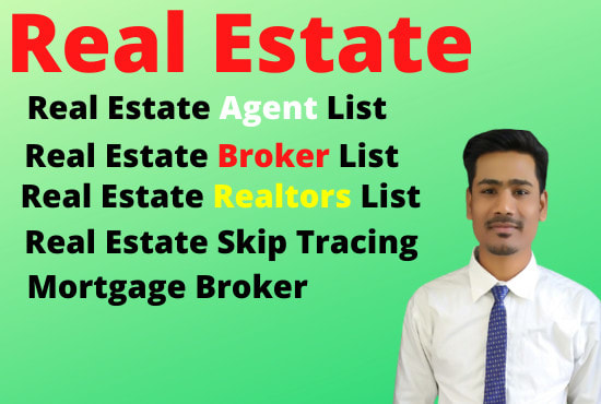 Gig Preview - Make real estate agent list, real estate skip tracing