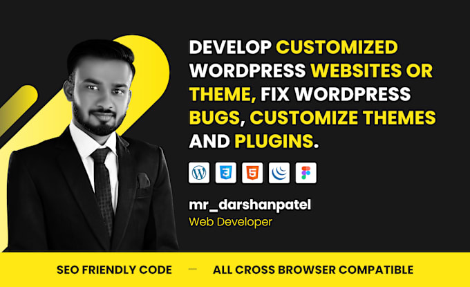 Gig Preview - Develop custom wordpress website or theme, fix bugs, theme customization