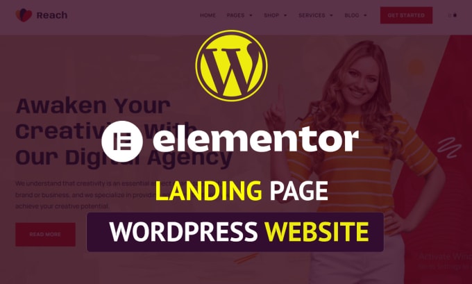 Gig Preview - Build wordpress website design, landing page with elementor pro