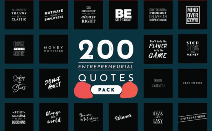 Gig Preview - Design 200 business, motivational and success quotes