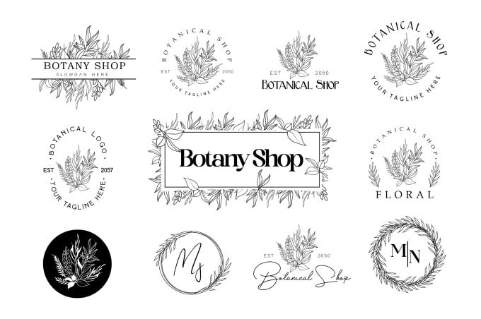 Gig Preview - Design elegant boho,  hand drawn, boho, and botanical logo