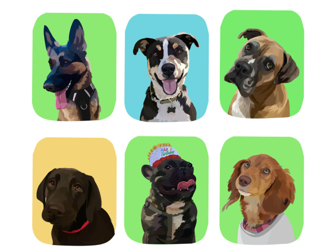 Gig Preview - Draw your dog , cat ,or any pet into vector art cartoon