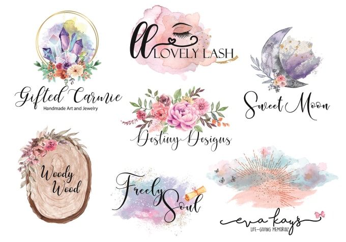 Gig Preview - Design beauty eyelash hand drawn watercolor signature logo