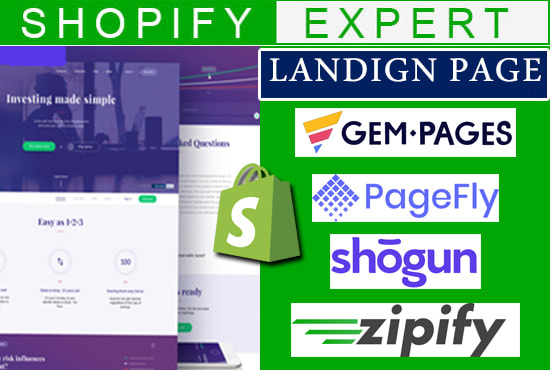 Gig Preview - Design shopify landing pages with pagefly