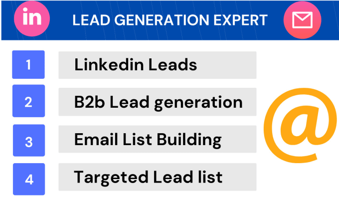 Gig Preview - Do b2b lead generation, web research, linkedin leads, list building