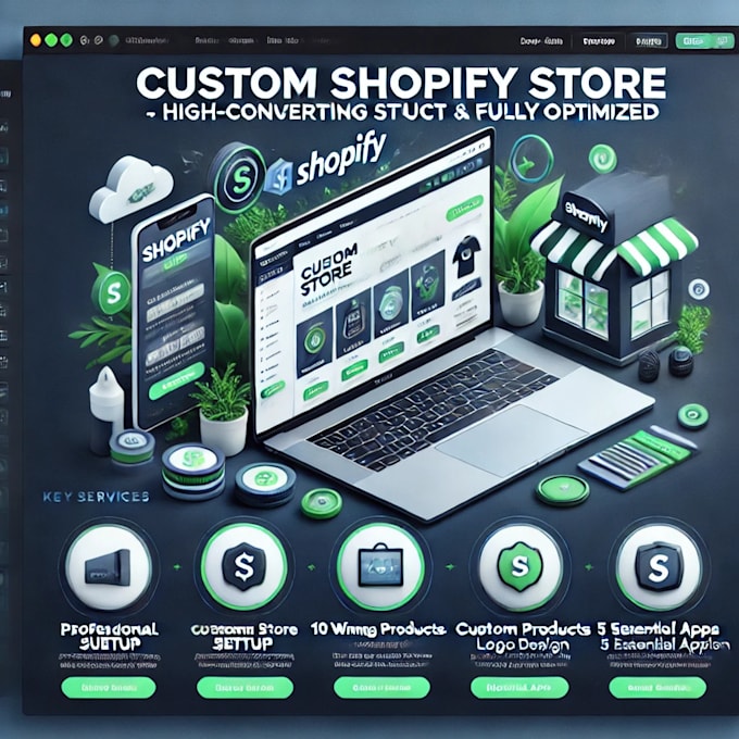 Gig Preview - Create your shopify dropshipping store with winning products