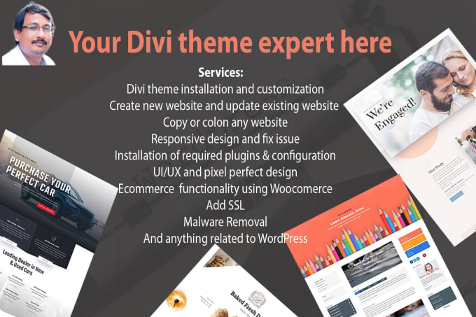 Gig Preview - Be your divi theme expert building a wordpress website