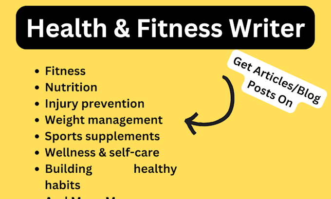 Gig Preview - Write SEO health and fitness articles or blog posts