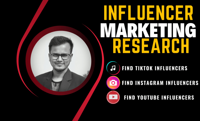 Gig Preview - Find top instagram, youtube, tiktok influencers list for influencer marketing