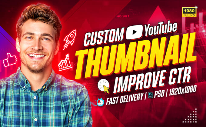 Gig Preview - Design a mind blowing youtube thumbnail for you