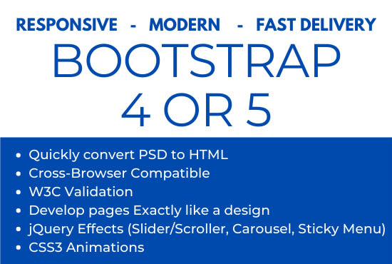 Gig Preview - Develop responsive bootstrap 5 website