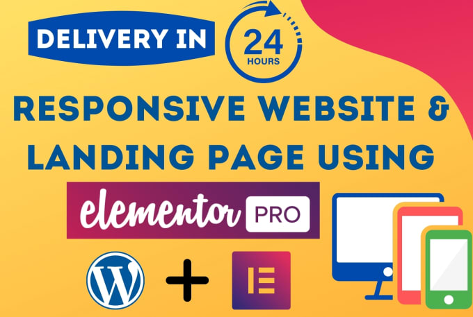 Gig Preview - Create a responsive wordpress website or landing page with elementor pro