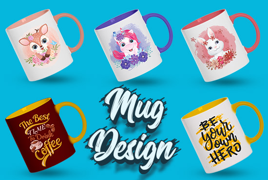 Gig Preview - Do professional mug design , coffee cup and custom mug design