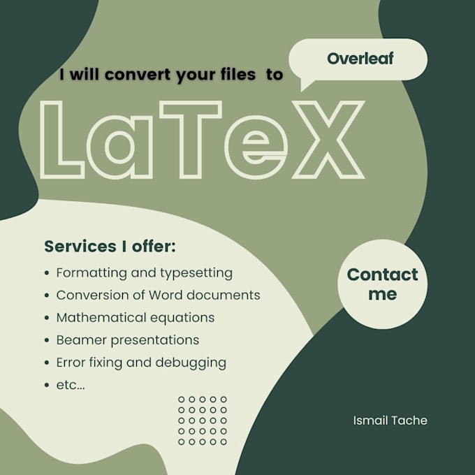 Gig Preview - Convert any document into latex using overleaf