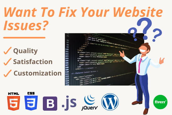 Gig Preview - Fix html css wordpress frontend responsive design issues