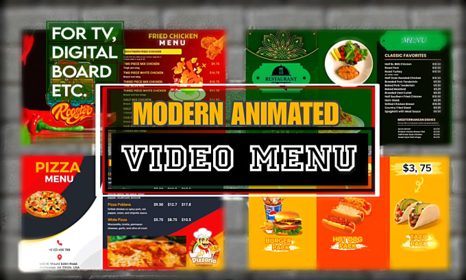 Gig Preview - Design animated food menu