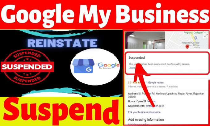 Gig Preview - Reactivate suspended google my business and bing place maps