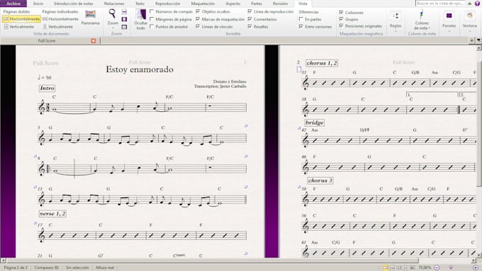 Gig Preview - Create a chord chart accurate, fast and easy to read